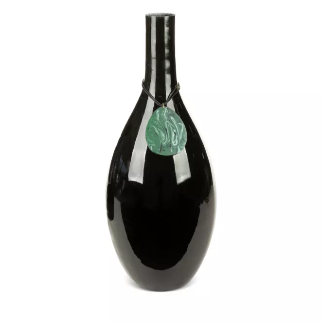 Wazon CAPRI ze szkła artystycznego z malachitową zawieszką