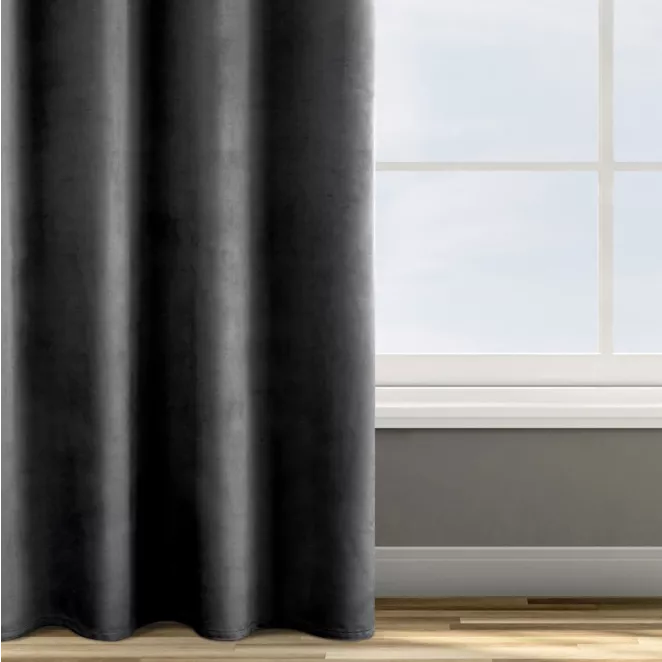 Zasłona welwetowa czarna 140x250 cm przelotka - ROSA - Design 91