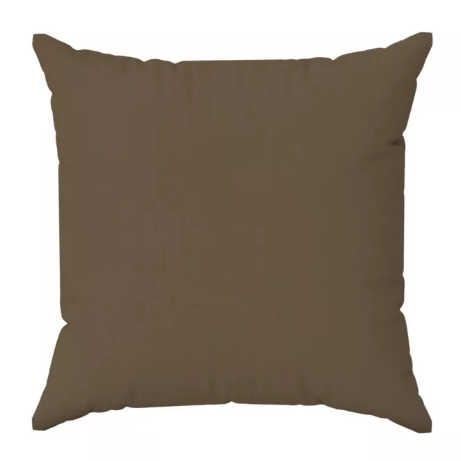 Poszewka szyta brązowa o naturalnym charakterze, z widocznym, ozdobnym splotem