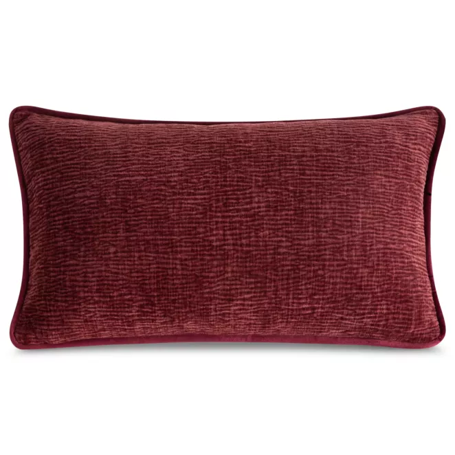 Poszewka na poduszkę 30x50 cm bordowa z szenilowej tkaniny ROSI
