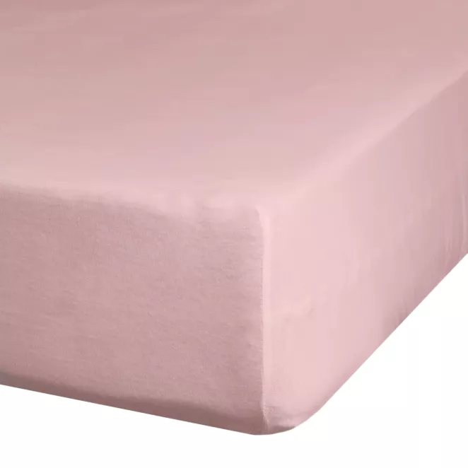 Prześcieradło jersey z gumką 240x220 cm z bawełny kolor jasnoróżowy 125 g/m2 Design 91
