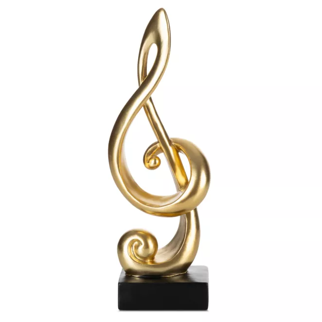 Figurka złoto-czarna w kształcie nuty 13x9x36 cm SONIK