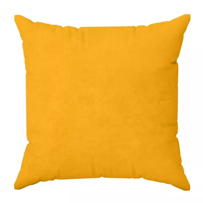 Poszewka szyta DORA - HIT musztardowa z miękkiej tkaniny o welurowej strukturze