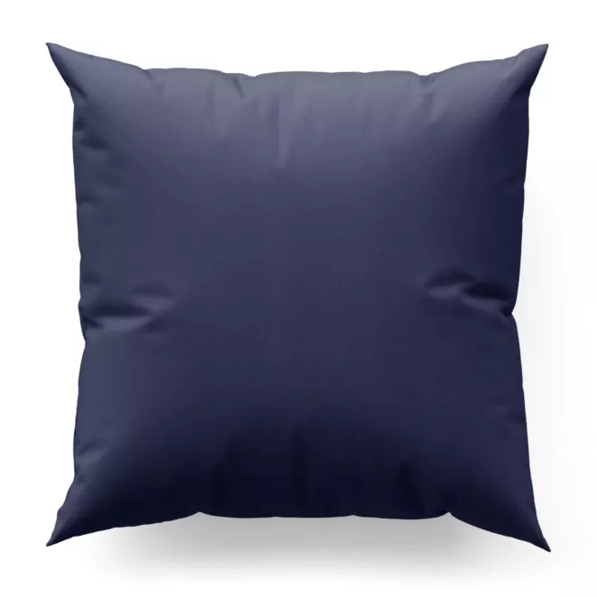 Poszewka szyta STILLO granatowa o naturalnym charakterze, z widocznym, ozdobnym splotem