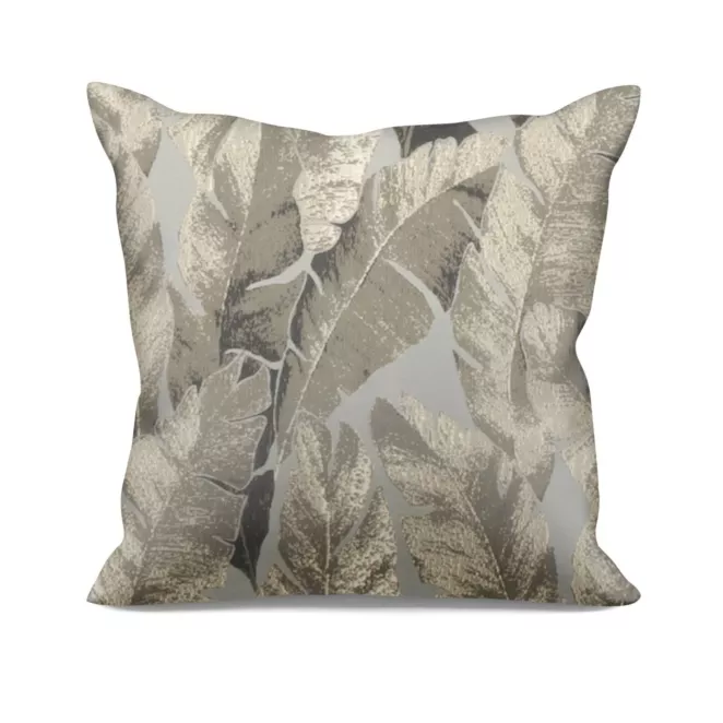 Poszewka szyta srebrno złota z tkaniny w elegancki roślinny wzór z połyskliwą nicią i efektem 3D Italissima Eva Minge