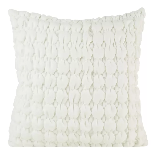 Poszewka na poduszkę 45x45 cm welwetowa kolor biały zdobiona wzorem 3D VELVET 193 Eurofirany Premium