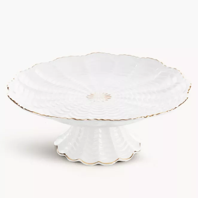 Patera ceramiczna dekoracyjna kremowo-złota średnica 28x11 cm GAIA