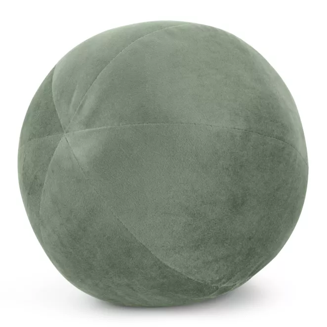 Poduszka dekoracyjna w formie kuli średnica 24 cm welwetowa oliwkowa GAJA