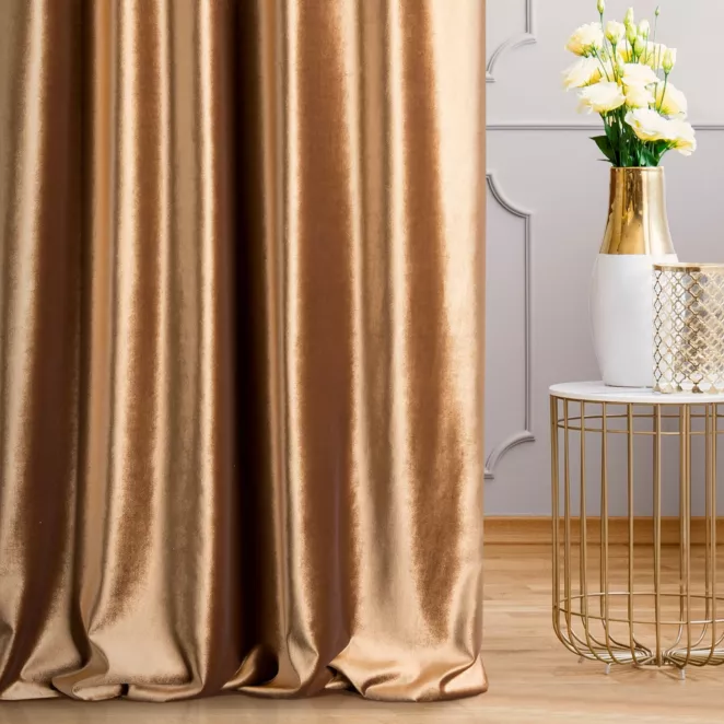 Tkanina zasłonowa, miękka welwetowa z połyskiem z kolekcji Eva Minge