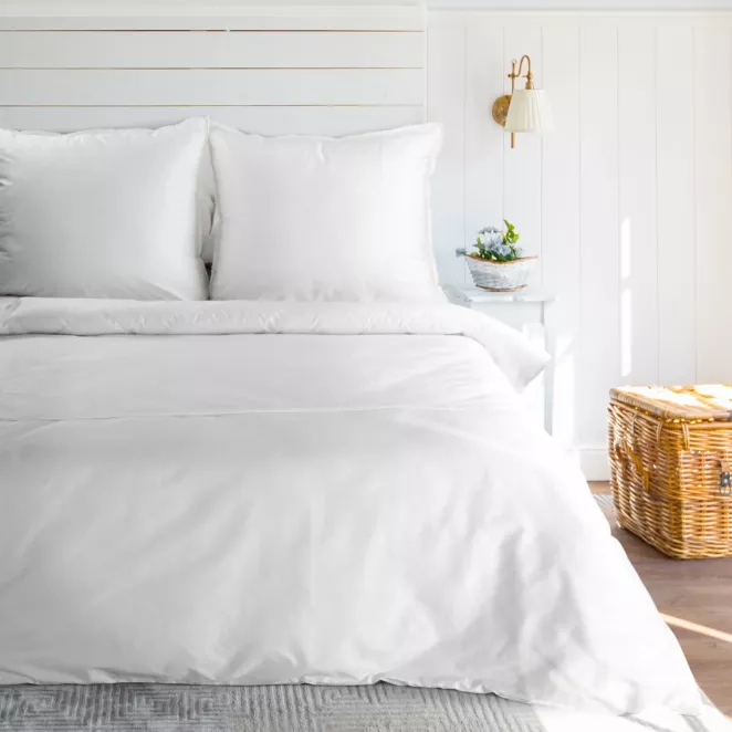 Pościel 160x200 cm z satyny bawełnianej kolor biały zdobiona elegancką koronką RETRO 5