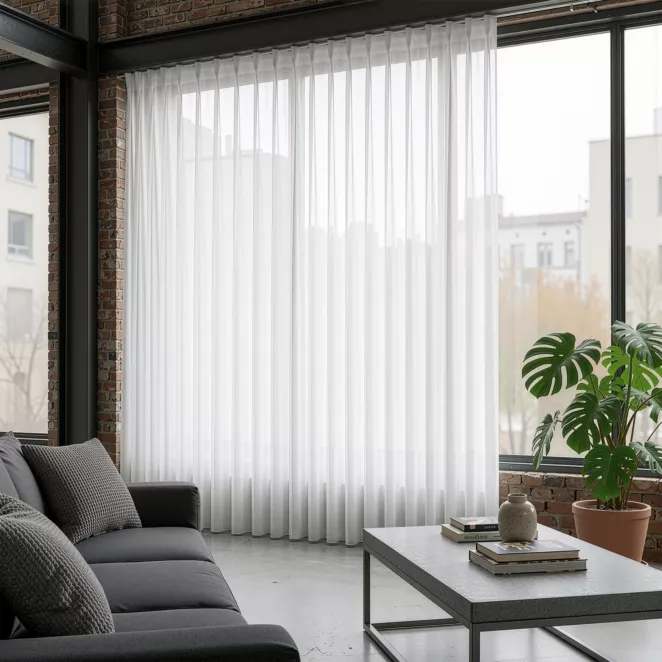 Firana biała 165x264 cm aden z efektem deszczyku flex 1:2