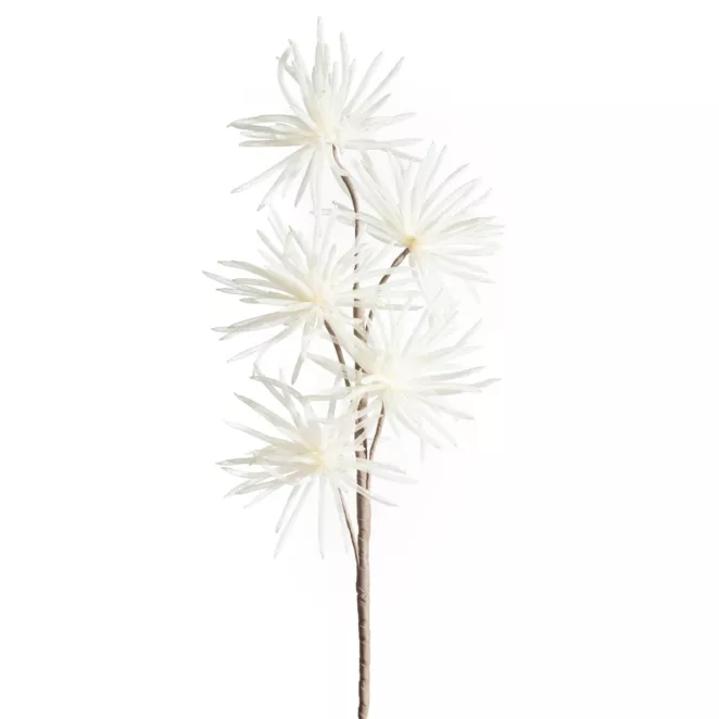 Kwiat sztuczny musztardowy z organzy 80 cm