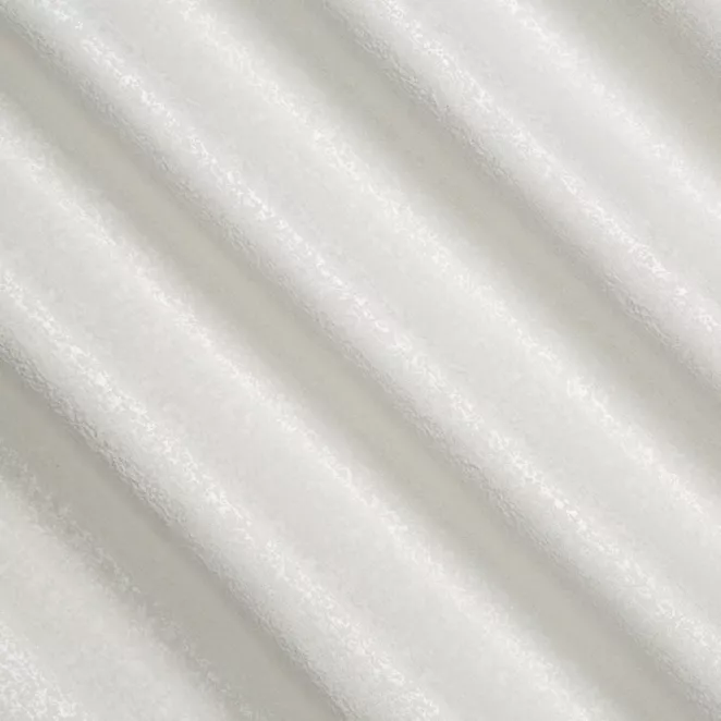 E134/2 Zasłona szyta na taśmie 5 cm kremowo srebrna z miękkiej tkaniny szenilowej przetykanej błyszczącą nicią Italissima Eva Minge