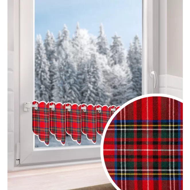 Tkanina zazdrostka, z motywem świątecznej kraty