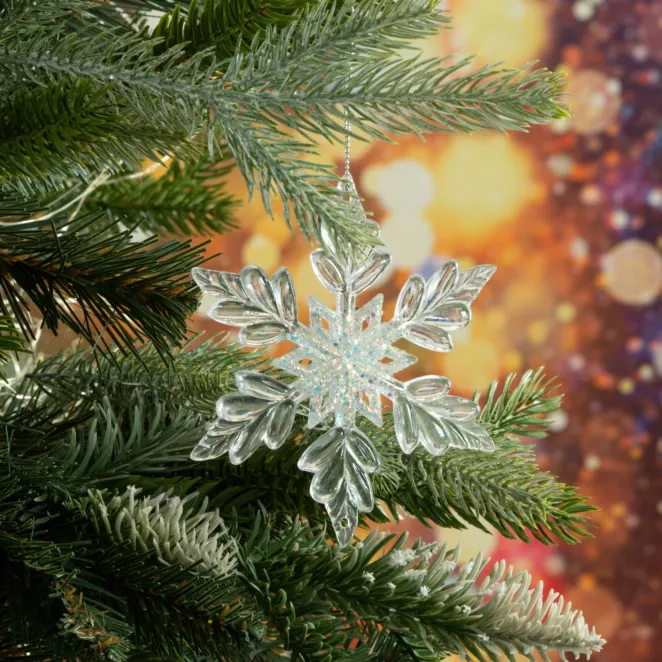 Ozdoba choinkowa ŚNIEŻYNKA z transparentnego akrylu