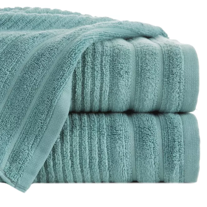 Ręcznik do rąk 30x50 cm bawełniany kolor miętowy w prążki 400 g/m2 SAMMY