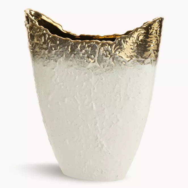 Wazon dekoracyjny SERIN w cieniowanej kolorystyce biało złotej