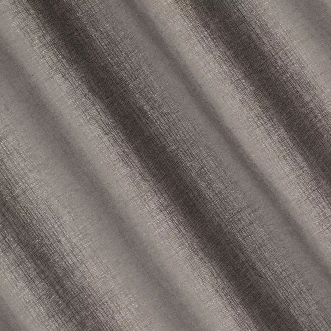 L117/5 Zasłona szyta na taśmie 5 cm brązowa z szenilowej tkaniny z dodatkiem połyskującej nici