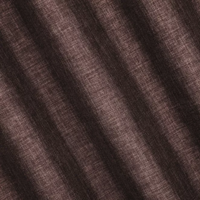 L180/29 Zasłona szyta na taśmie 5 cm brązowa z tkaniny zaciemniającej typu dimout o naturalnym splocie, z efektem melanżu