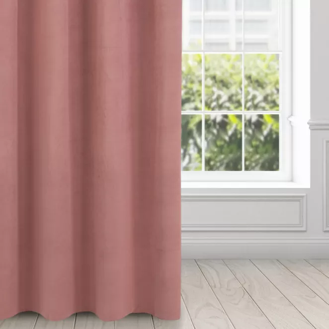 Zasłona różowa z matowego welwetu 140x250 cm przelotka - MILO