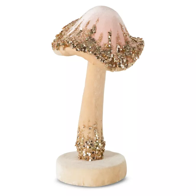 Figurka dekoracyjna świąteczna GRZYBEK zdobiona kryształkami