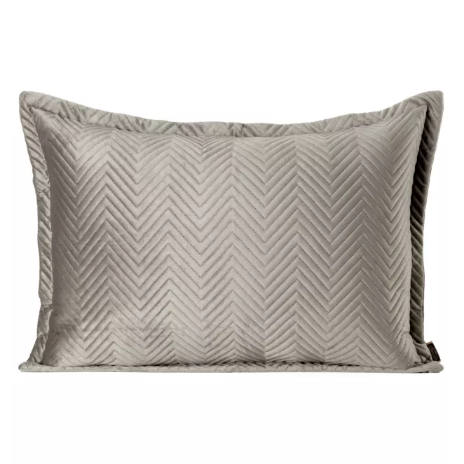 Poszewka na poduszkę 50x70 cm welwetowa, beżowa pikowana w jodełkę metodą hot press SOFIA Eurofirany Premium