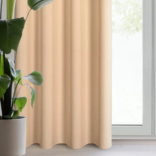 Zasłona ciemnokremowa z matowej gładkiej tkaniny 140x250 cm przelotka - RITA