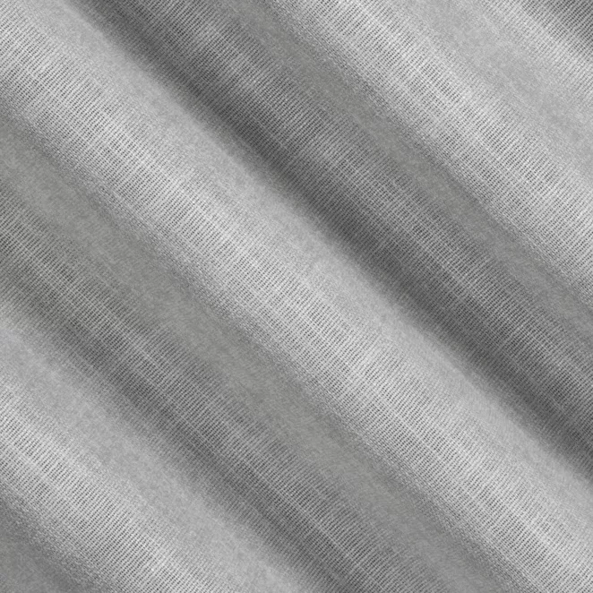 E22/3 Zasłona szyta na taśmie 5 cm jasnosrebrna z tkaniny o luźnym splocie, z połyskliwym nadrukiem w stylu glamour Italissima Eva Minge