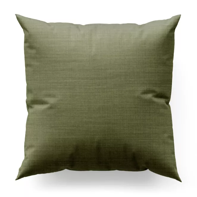 Poszewka szyta oliwkowa z miękkiej tkaniny o naturalnym splocie w stylu ekologicznym