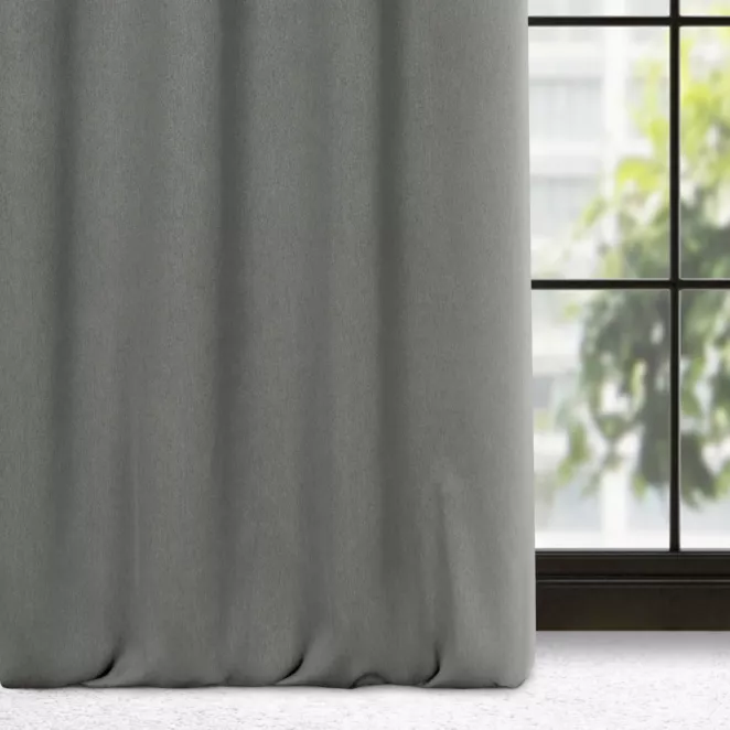 Zasłona popielata zaciemniająca o strukturalnym wzorze 135x250 cm przelotka - CARLO