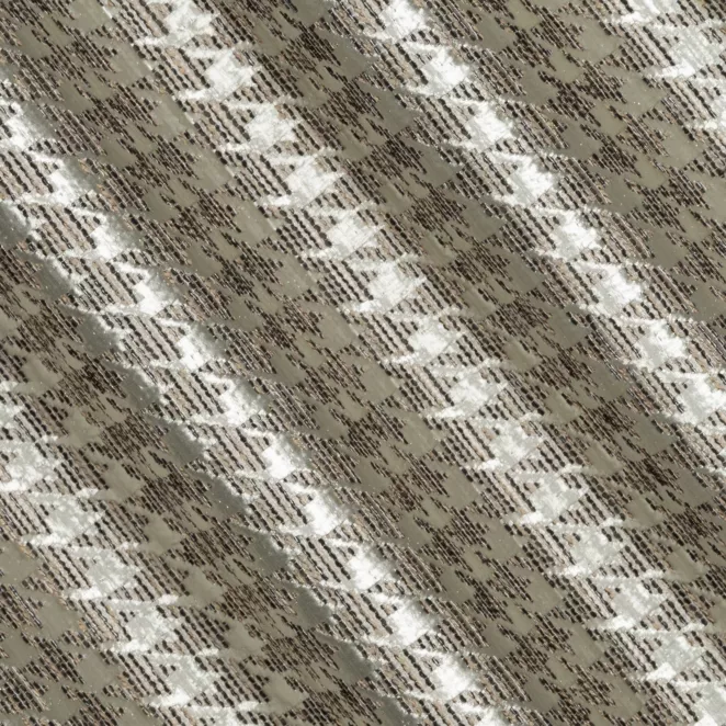 M205/2 Zasłona szyta na taśmie 5 cm złota z eleganckiej tkaniny z efektem 3D i połyskującym wzorem w pepitkę Italissima Eva Minge