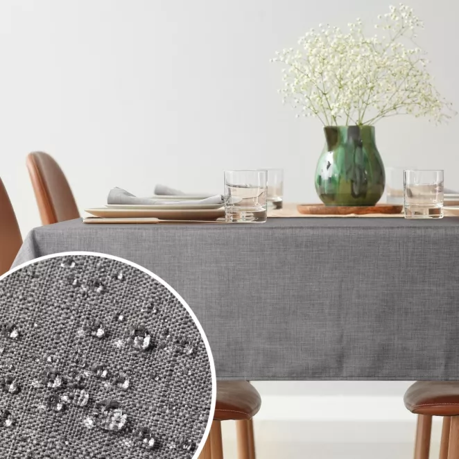 Obrus na stół 140x180 cm srebrny wodoodporny - KATE