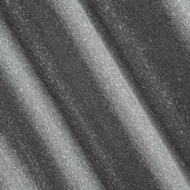L82/7 Zasłona szyta na taśmie 5 cm SAFIRA grafitowa z moherowej połyskującej tkaniny