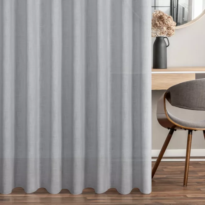 Zasłona szyta na przelotkach srebrna W STYLU EKOLOGICZNYM