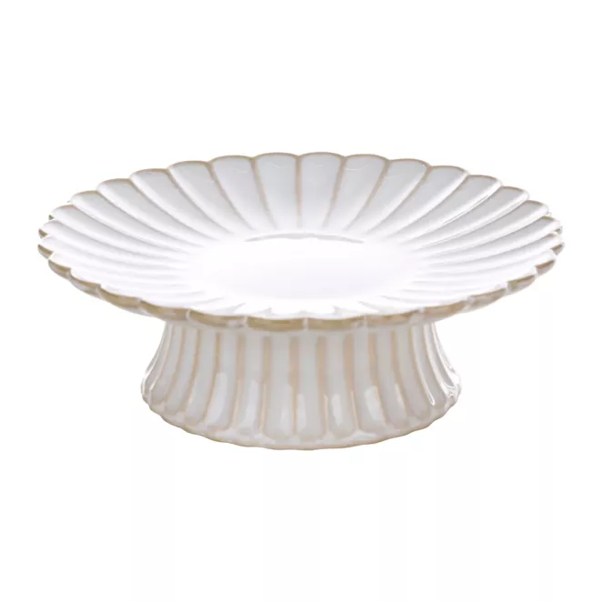 Patera ceramiczna dekoracyjna kremowo-beżowa z przecieranym wzorem w stylu eko średnica 18x6 cm AVRIL