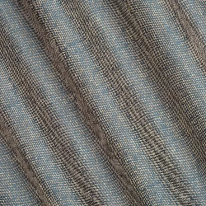 L111/6 Zasłona szyta na taśmie 5 cm turkusowa z melanżowej tkaniny z efektem grubego splotu