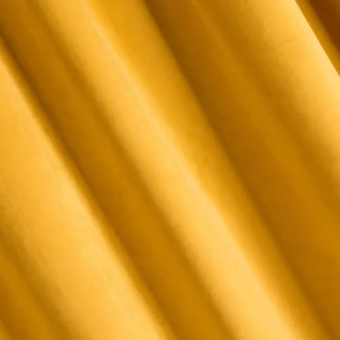 P277/33 Zasłona szyta na taśmie 5 cm ENYA musztardowa z miękkiej półmatowej tkaniny welwetowej