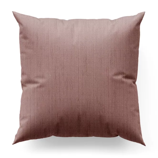 Poszewka szyta pudrowo różowa z miękkiej, matowej tkaniny w stylu eko o naturalnym splocie
