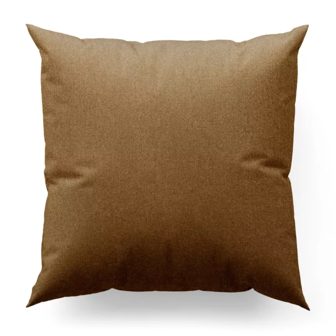 Poszewka szyta brązowa z tkaniny o naturalnym splocie w stylu eko