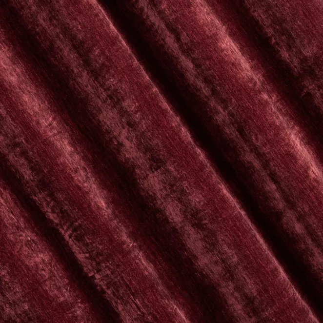 L194/9 Zasłona szyta na taśmie 5 cm bordowa z miękkiej w dotyku tkaniny szenilowej