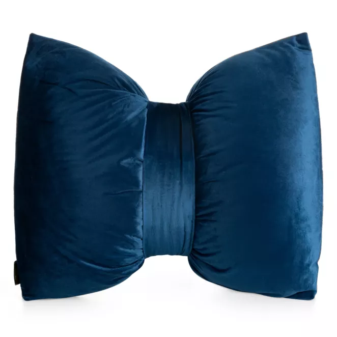 Poduszka 45x55 cm welwetowa kolor granatowy w kształcie kokardy KOKARDA