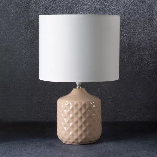 Lampka ceramiczna dekoracyjna KAYA zdobiona wytłaczanym wzorem
