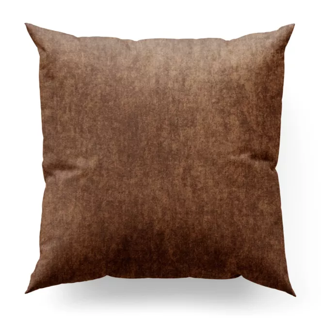 Poszewka szyta miedziana z miękkiej tkaniny szenilowej typu dimout o naturalnym splocie