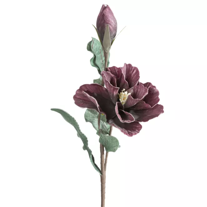 Kwiat sztuczny ciemnofioletowy z plastycznej pianki foamiran 70 cm