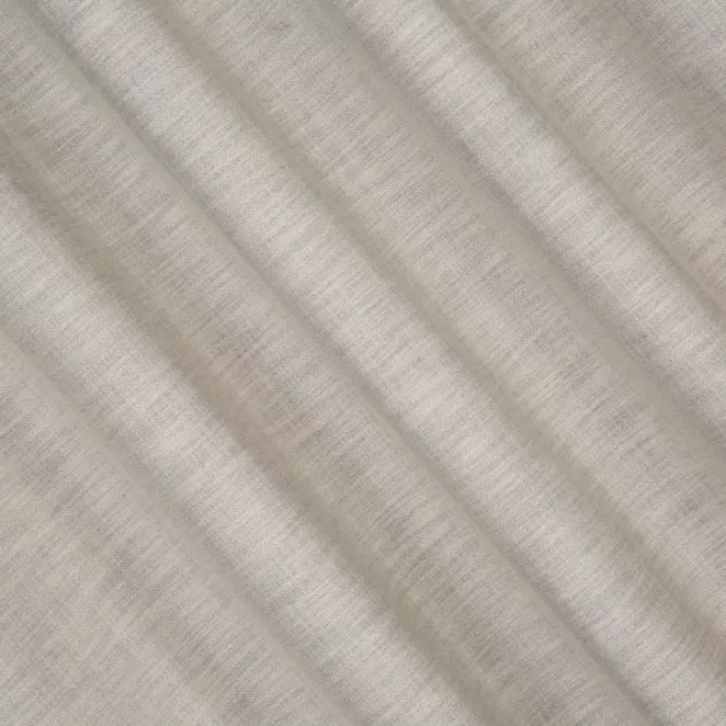 R216/4 Zasłona szyta na taśmie 5 cm szarobeżowa z tkaniny z dodatkiem lnu, z melanżowym splotem ekologiczna