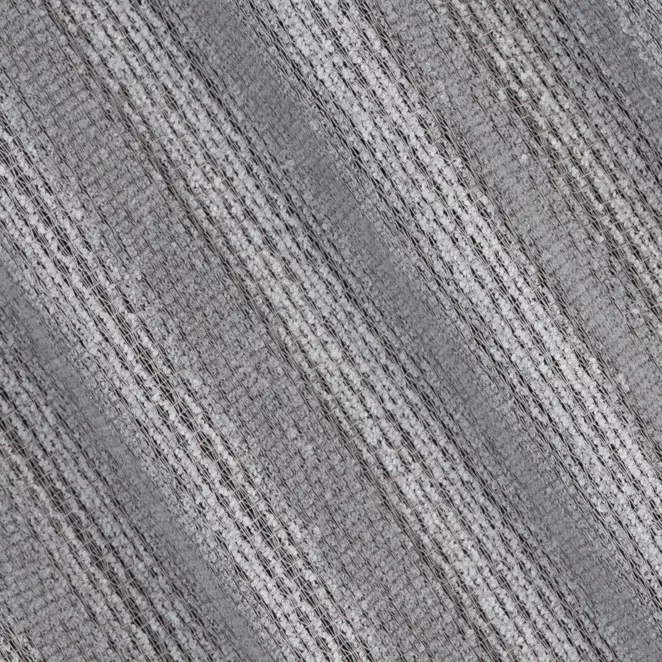 M200/5 Firana szyta na taśmie 5 cm popielata siatka w stylu eko z efektem melanżu wykończona obciążnikiem