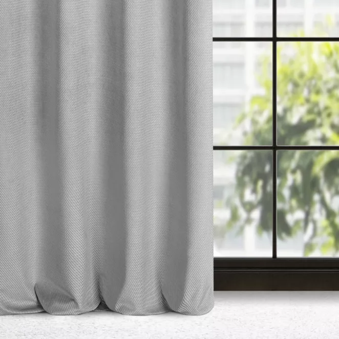 Zasłona szara z wytłaczanego welwetu 140x250 cm przelotka - ELIZA