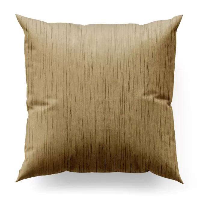 Poszewka szyta złota z tkaniny welwetowej w pionowe prążki, wykończona obciążnikiem