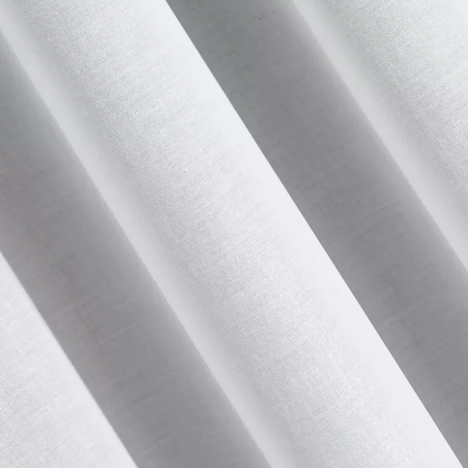 L75/7 Firana szyta na taśmie 5 cm IGNACIA biała z półprzezroczystej tkaniny o lekkim połysku