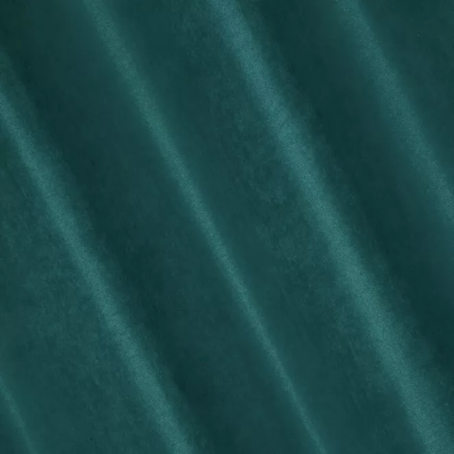 H176/12 Zasłona szyta na taśmie 5 cm DORA - HIT turkusowa z miękkiej tkaniny o welurowej strukturze